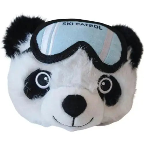 Steel Dog stuffing free dog plush toy in the shape of a panda with ski goggles