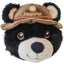 Steel Dog stuffing free dog plush toy shaped like a bear head with a trooper hat