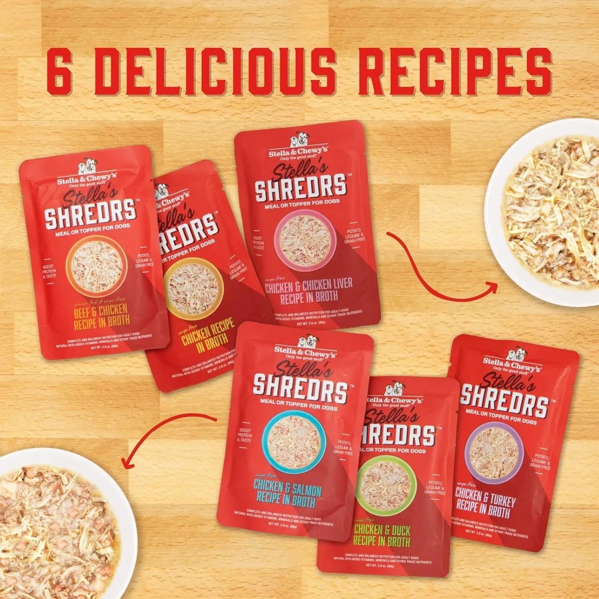 Stella & Chewy's Stella's Shredders Beef & Chicken in Broth Dog 24 / 2.8 oz - Talis Us