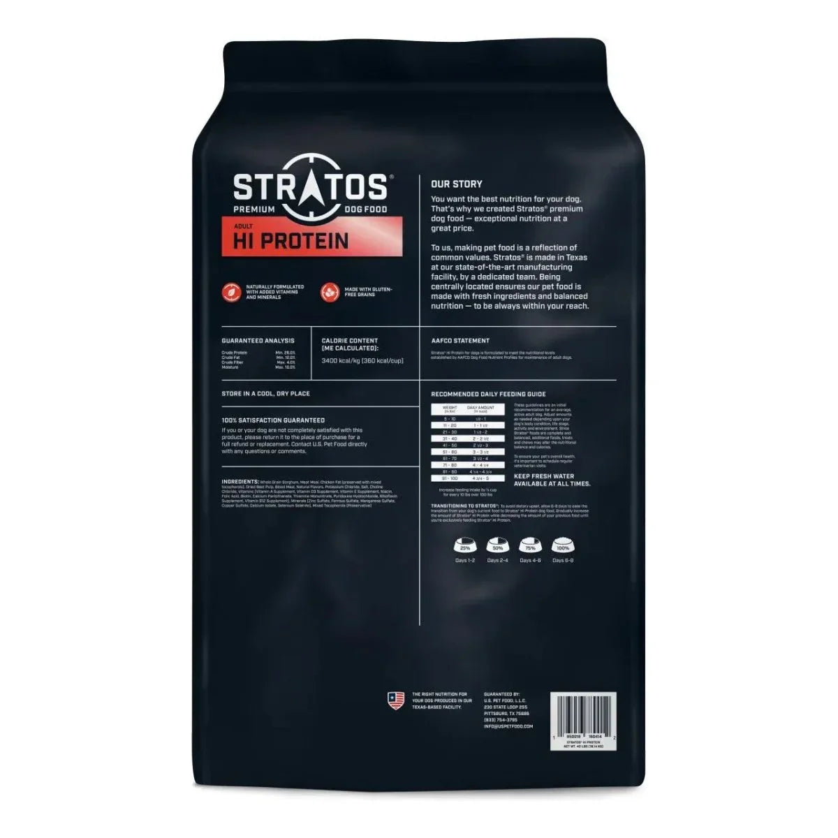 Stratos Hi Protein Dry Dog Food 40 lb - Talis Us