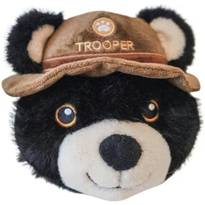 Steel Dog stuffing free dog plush toy shaped like a bear head with a trooper hat
