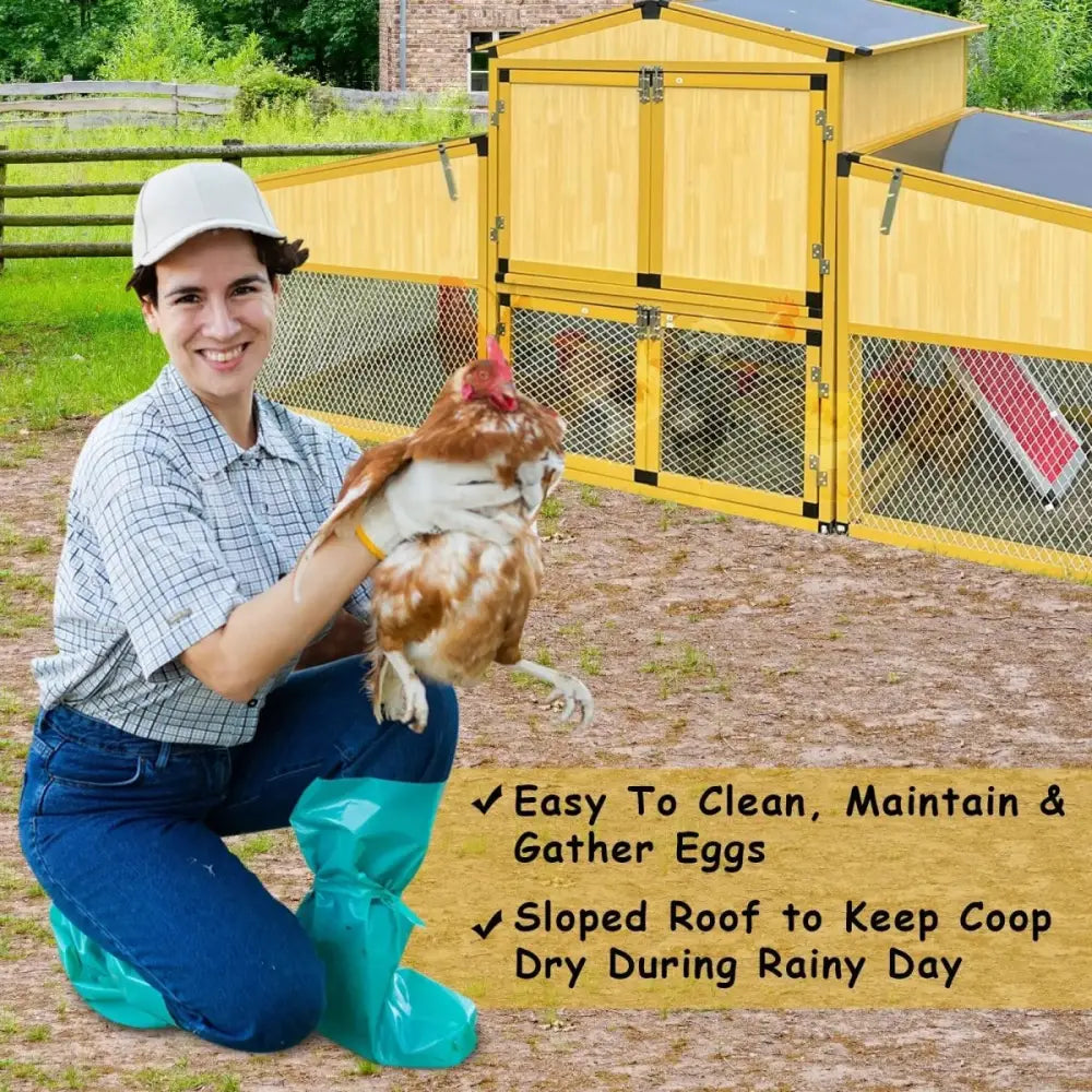 Talis - us Large Chicken Coop Poultry Cage with Nesting Box Run - Talis Us