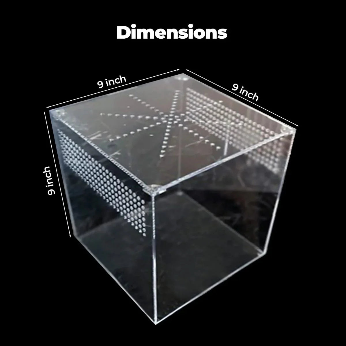 Talis - us Acrylic Reptile Enclosure Terrarium Cage For Lizard Snake Tarantula 9"x 9"x 9" - Talis Us
