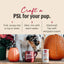The Honest Kitchen pumpkin latte for dogs preparation steps with a dog and pumpkins
