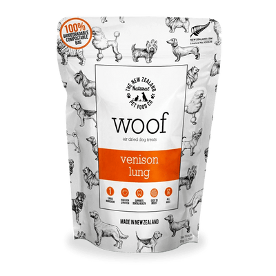 The New Zealand Natural Pet Food Co Woof Venison Lung Dog Treats 1.76oz - Talis Us