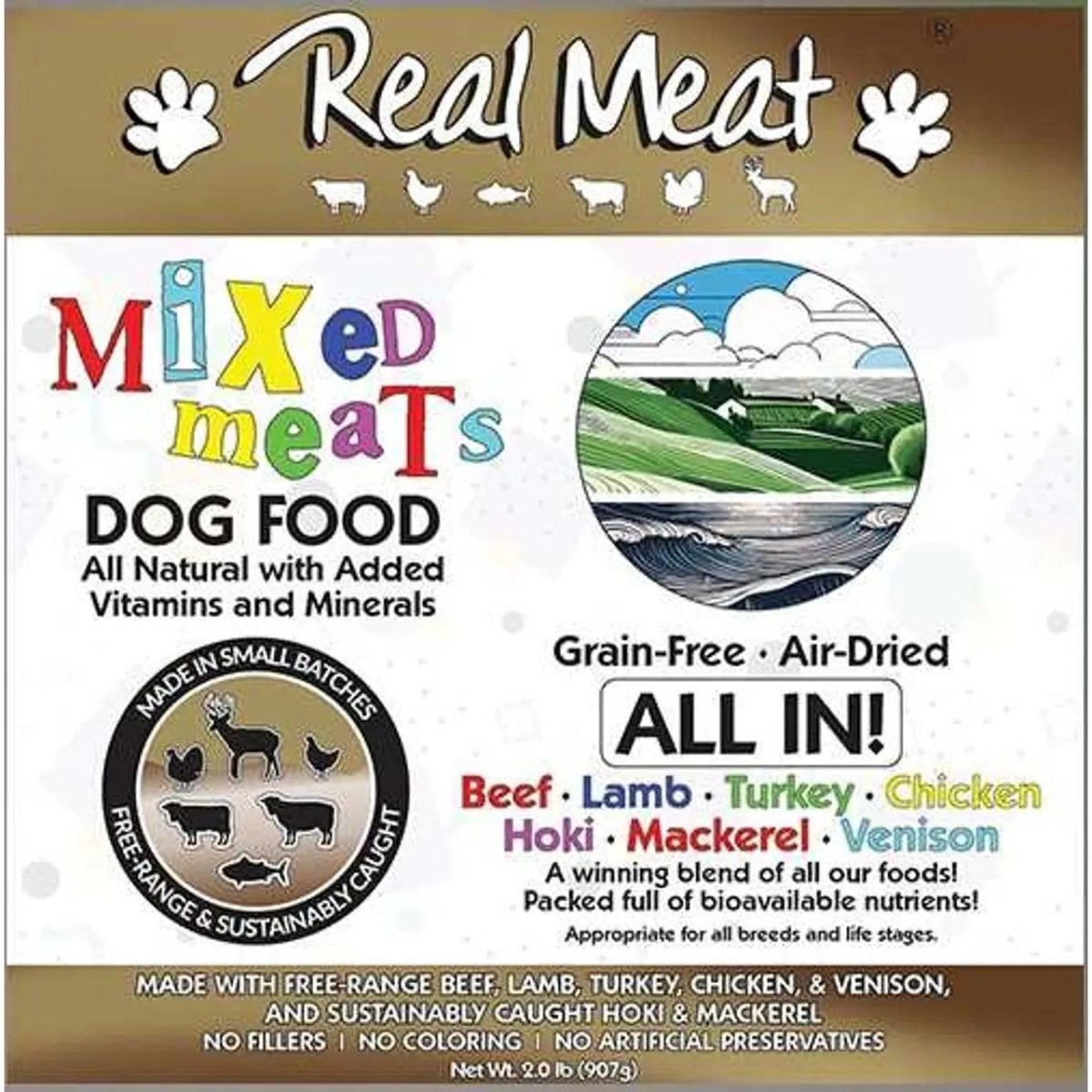 The Real Meat Air - Dried Mixed Meat All In Dog & Cat Food 2lb - Talis Us