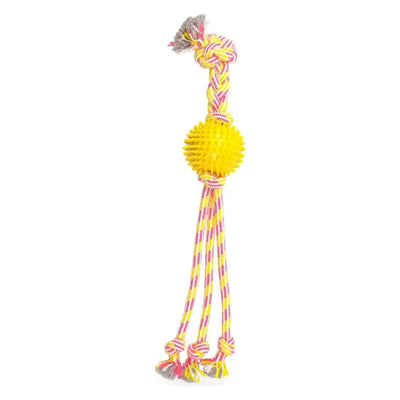ThoozyPet Squid Tails Tug Rope Dog Toy with TPR Spike Ball 22" - Talis Us