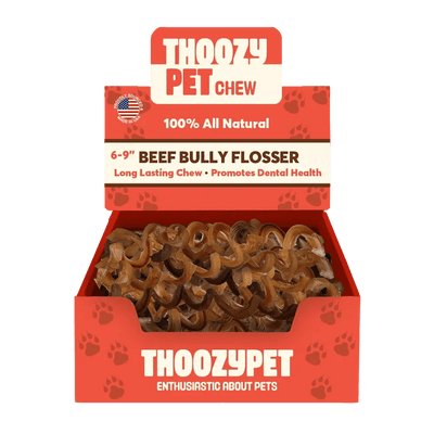 ThoozyPet USA - Sourced Beef Bully Flosser Dog Chews 6 - 9" 15ct - Talis Us