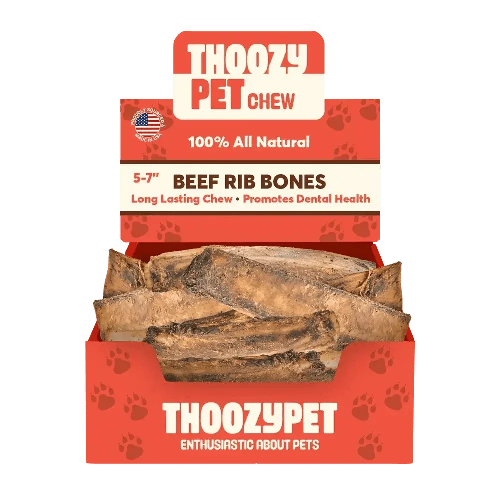 ThoozyPet USA - Sourced Beef Rib Bone Dog Chews 5 - 7" 50ct - Talis Us