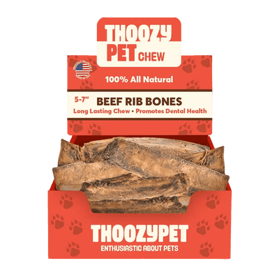 ThoozyPet USA - Sourced Beef Rib Bone Dog Chews 5 - 7" 50ct - Talis Us