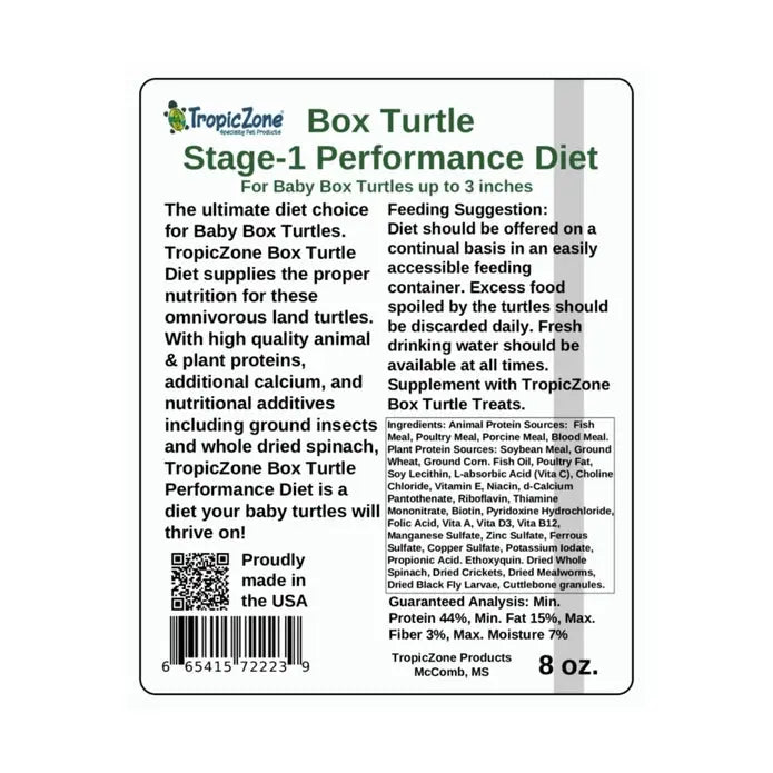 TropicZone Box Turtle Diet Stage - 1 Baby Formula - Talis Us