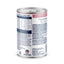 A can of Natural Balance Specialized Nutrition Sensitive Skin & Stomach Formula Adult Salmon & Brown Rice Wet Dog Food features a white label with blue and red accents, displaying feeding guidelines, ingredients, Omega Fatty Acids, and product claims.