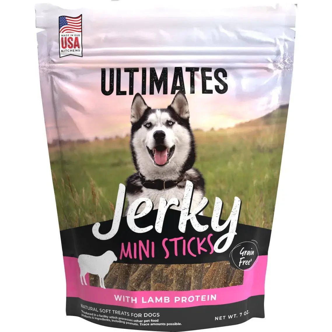 Ultimates Jerky Mini Sticks Dog Treats Lamb, 7 oz - Talis Us