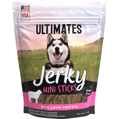 Ultimates Jerky Mini Sticks Dog Treats Lamb, 7 oz - Talis Us