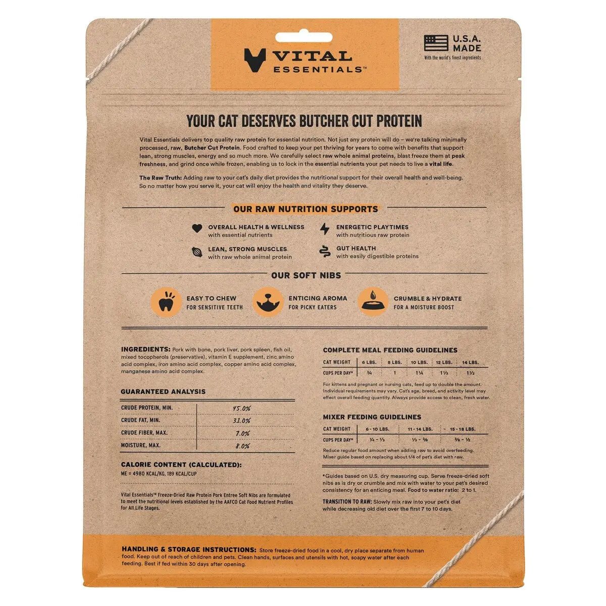 Vital Essentials Freeze - Dried Raw Entree & Mixer Cat Food Soft Nibs 12 oz - Talis Us
