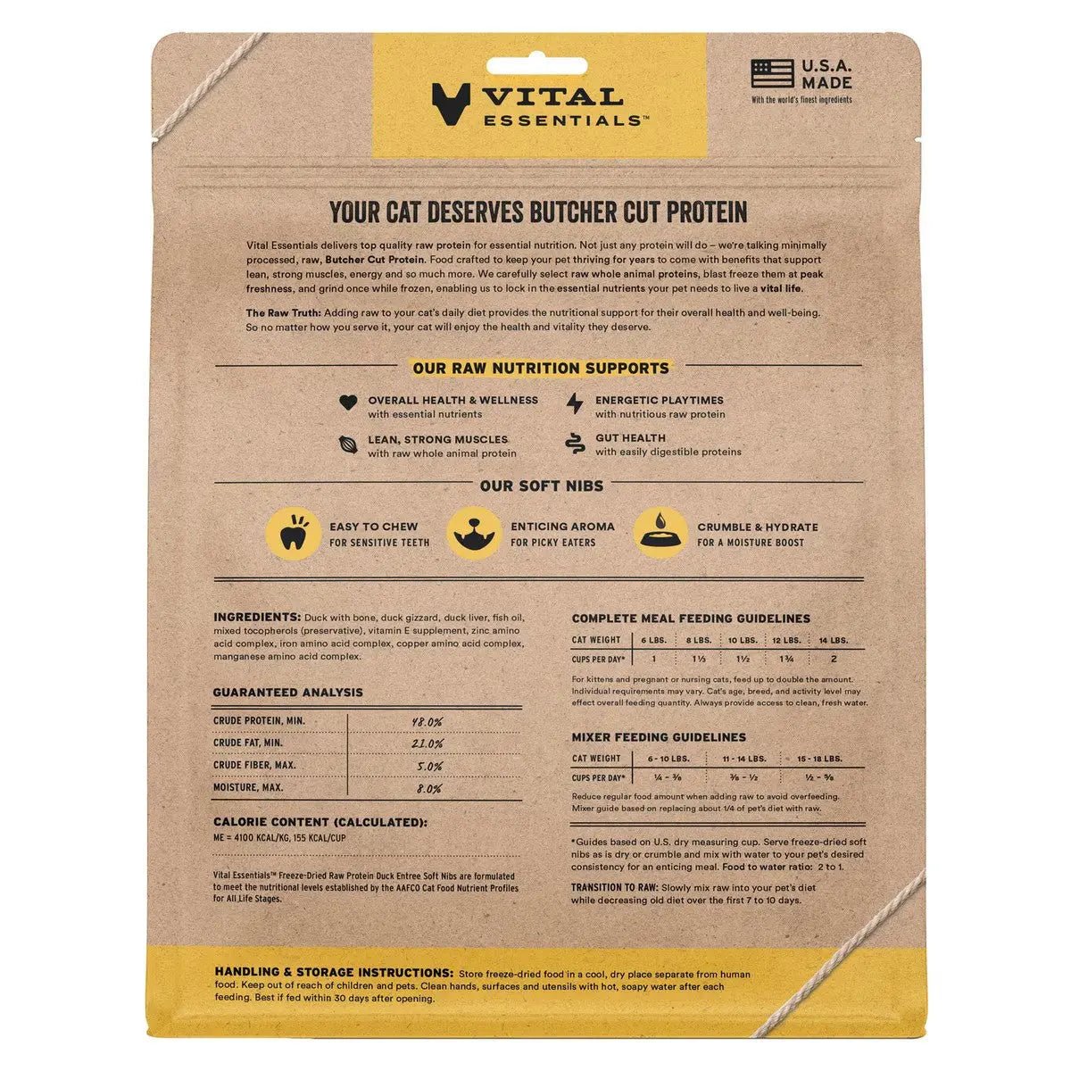 Vital Essentials Freeze - Dried Raw Entree & Mixer Cat Food Soft Nibs 12 oz - Talis Us