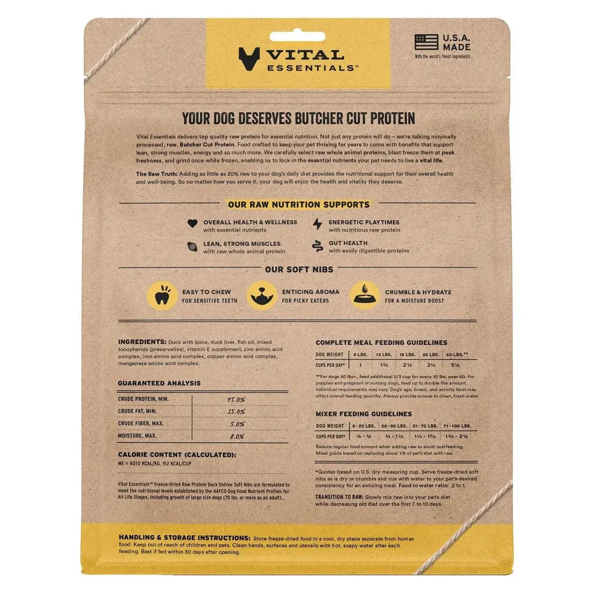 Vital Essentials¨ Freeze - Dried Raw Entree & Mixer Dog Food Soft Nibs 14 oz - Talis Us