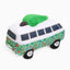 Volkswagen camper van dog toy in green with plush materials for playful pups
