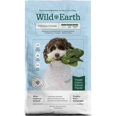 Wild Earth Performance Formula Vegan Dog Food Allergen Free Veggie Chick’N Kabob Flavor - Talis Us