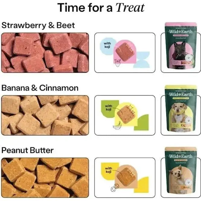 Wild Earth Superfood Vegan Dog Treats with Koji, Peanut Butter - Talis Us