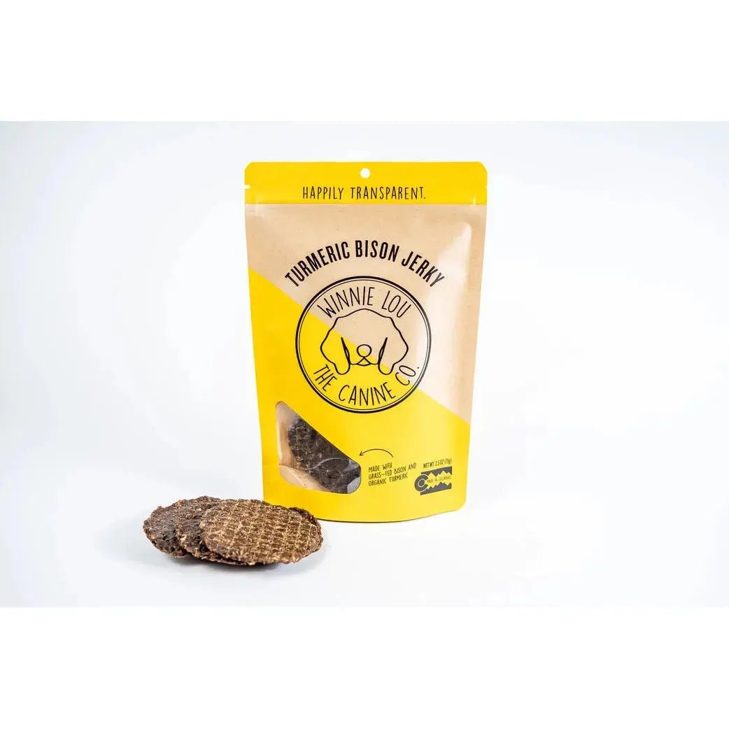 Winnie Lou Turmeric Bison Jerky Dog Treats 2.5 oz. - Talis Us