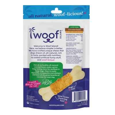 Woof Island Natural Coconut Bones with Chicken Healthy Dog Snacks - Talis Us