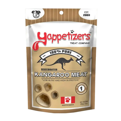 Yappetizers Dehydrated Kangaroo Dog Treat 3 oz - Talis Us