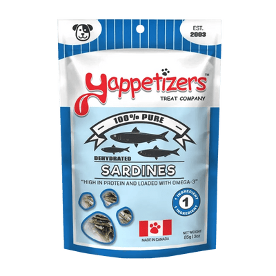 Yappetizers Dehydrated Sardines Dog Treats 3 oz - Talis Us