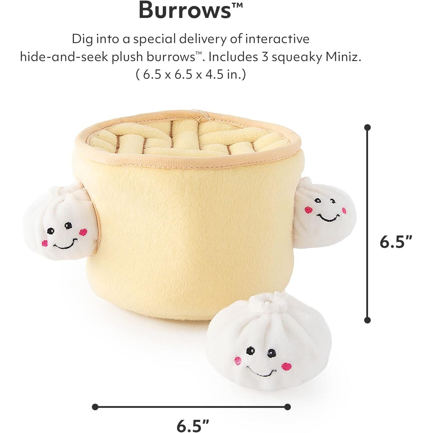 ZippyPaws Burrows interactive dog toys for puppies with squeaky plush dumplings for playtime fun