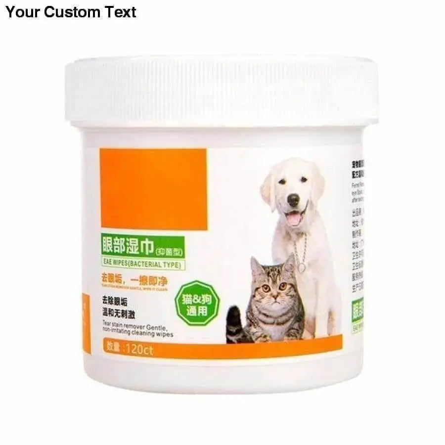 120 Pcs/bottle Pet Round White Tears Stain Wipes Talis Us