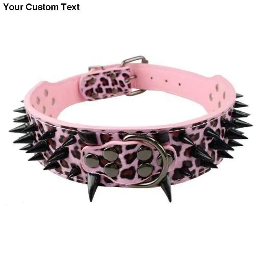 2" Wide Sharp Spiked Studded Leather Dog Collars Pitbull Bulldog Big Dog Collar Adjustable Talis Us