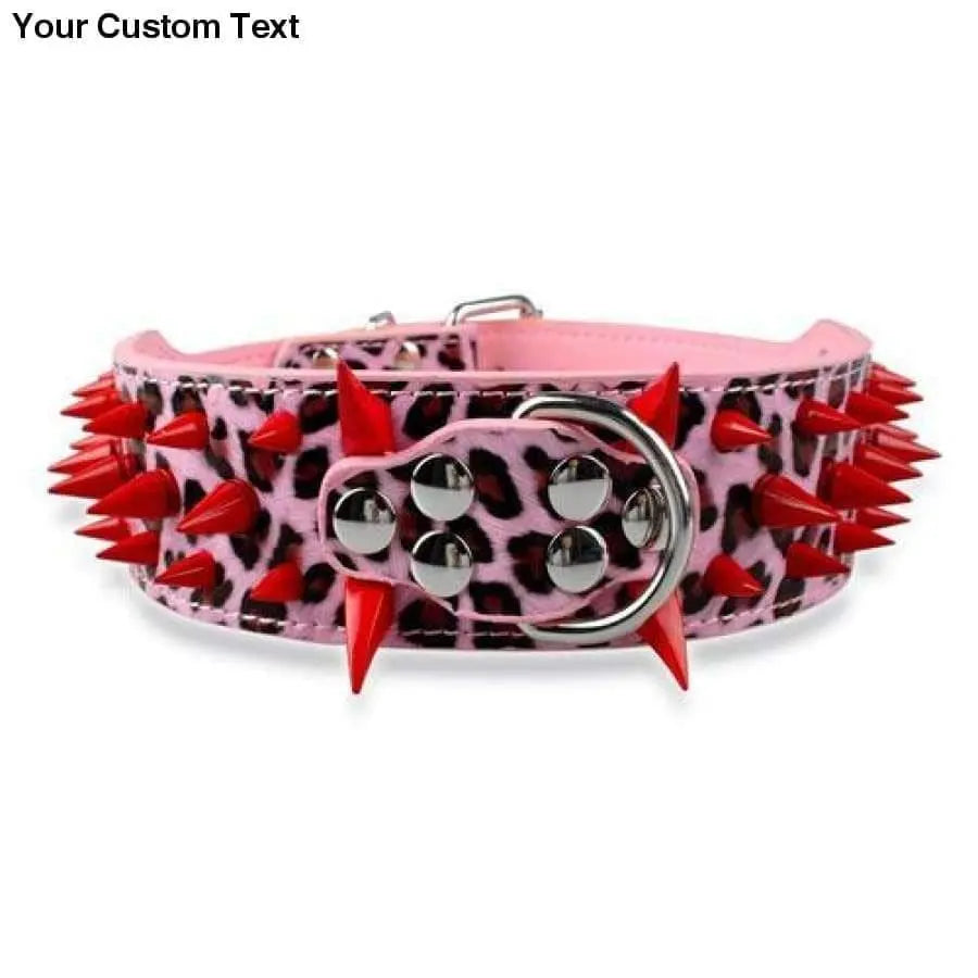 2" Wide Sharp Spiked Studded Leather Dog Collars Pitbull Bulldog Big Dog Collar Adjustable Talis Us