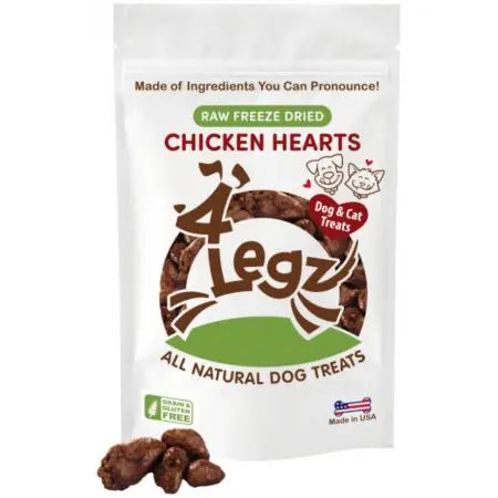 4Legz Freeze Dried Chicken Hearts Dog Treats 4Legz
