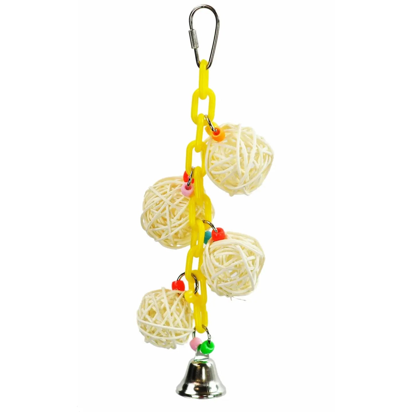 A & E Cages 4 Vine Balls on Chain with Bell Bird Toy AE Cage Company