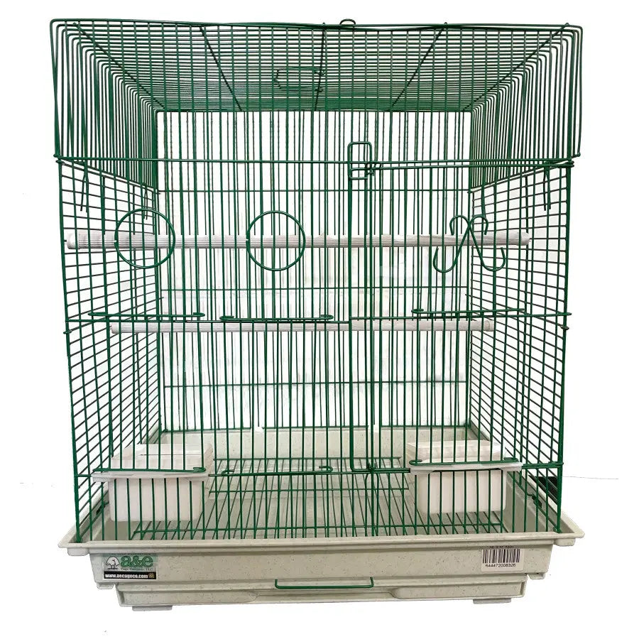 A & E Cages Light Wire Flat Top Cage Green/Red/Blue/Yellow 18In X 18 in A&E Cage Company