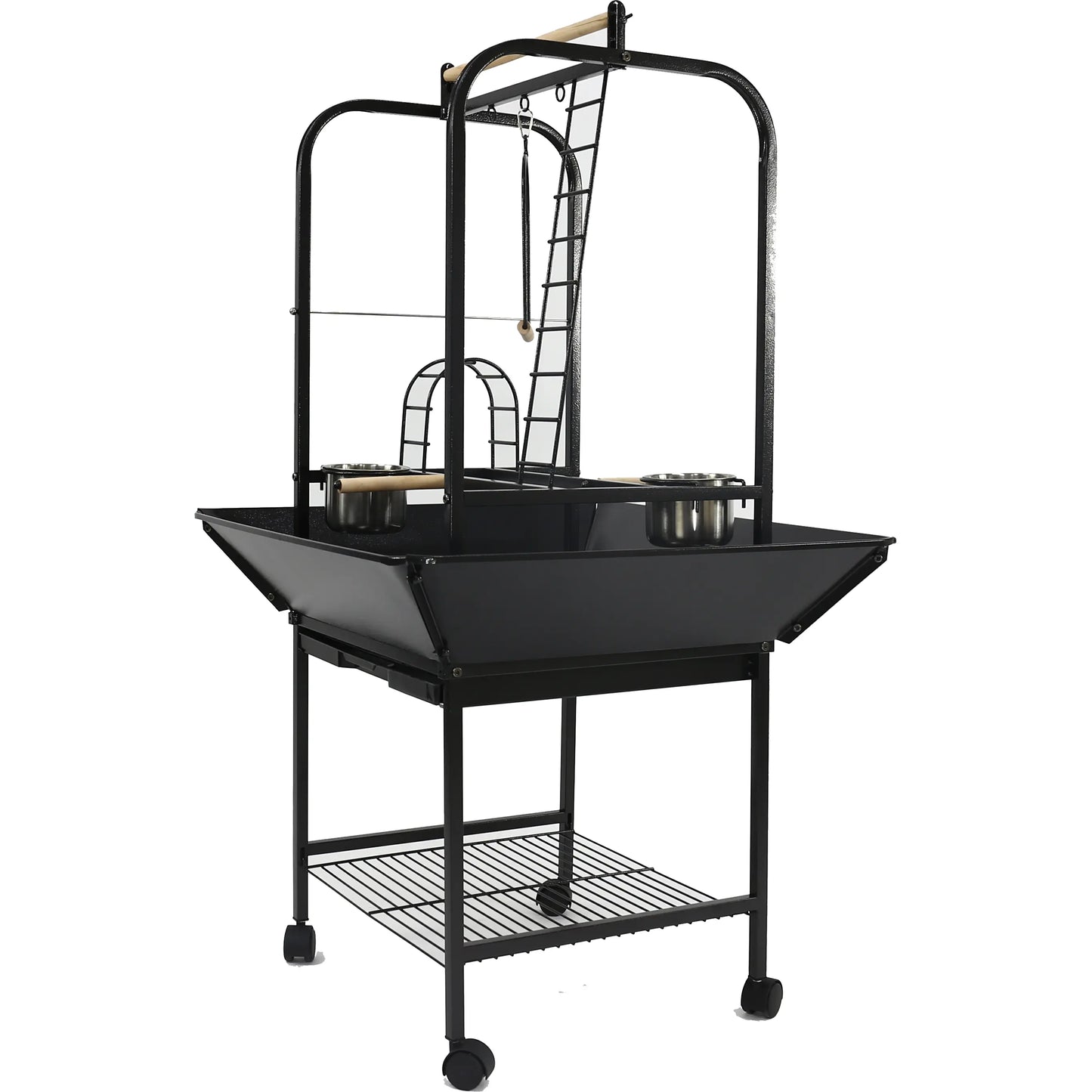 A&E Cage Parrot Play Stand with Ladders and Toy Hooks A&E Cage Company