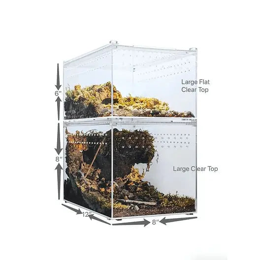 FWP Round Acrylic Container with Lid Closed Terrarium 13 x 10 cm
