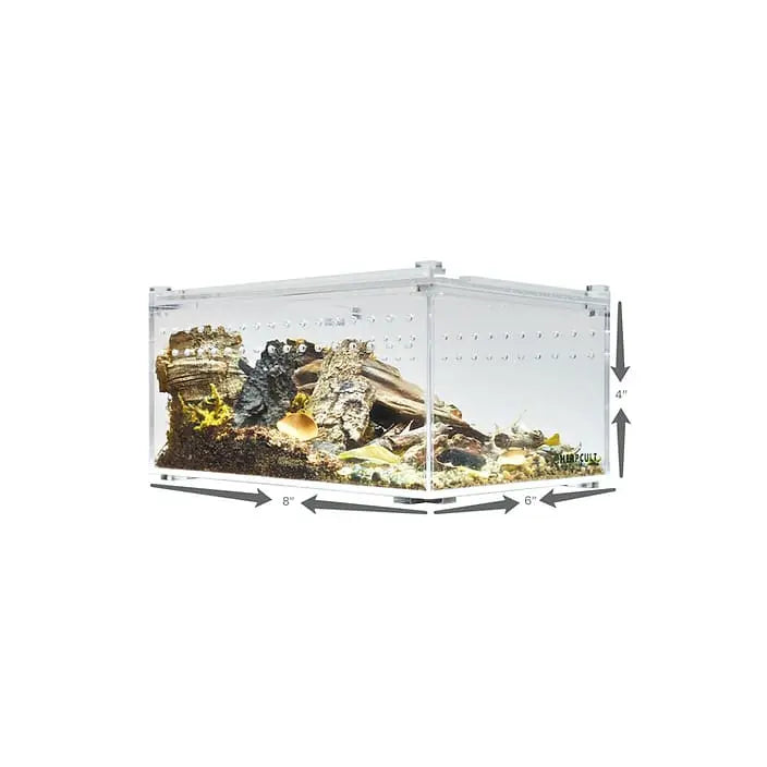 Acrylic Enclosure Small Flat Transparent Reptile Breeding Box Terrarium Cage for Tarantula Scorpion HerpCult