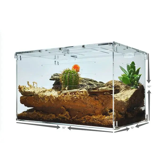 Acrylic Two Way Enclosure Large Transparent Reptile Breeding Box Terrarium Cage Tank for Reptiles, HerpCult