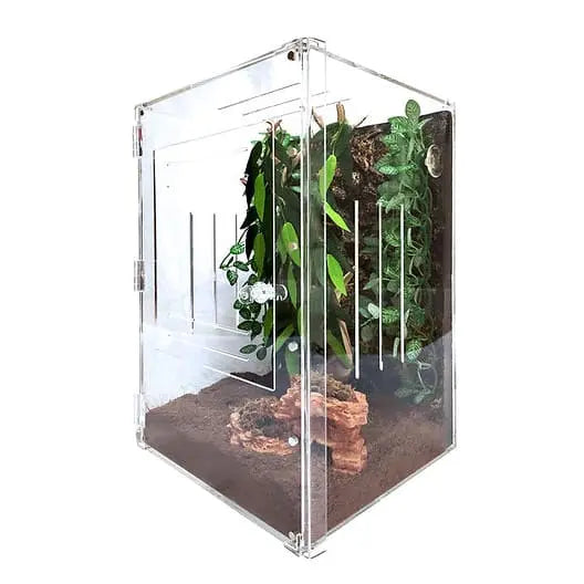 Acrylic Two-Way Enclosure XLarge Reptile Breeding Box Terrarium Cage Tank for Geckos, Chameleons, HerpCult