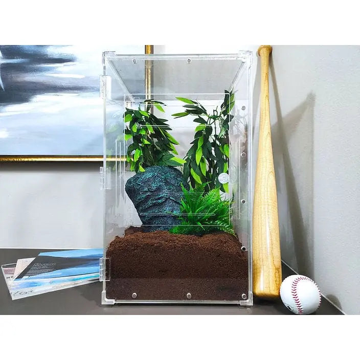 Acrylic Two-Way Enclosure XLarge Reptile Breeding Box Terrarium Cage Tank for Geckos, Chameleons, HerpCult