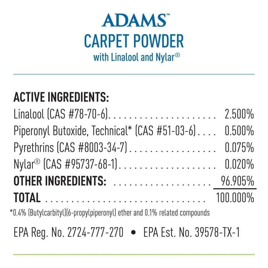 Adams Carpet Powder with Linalool and Nylar 16 oz Adams CPD