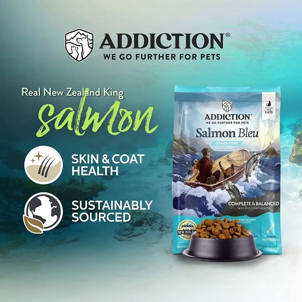 Addiction Salmon Bleu Balanced Diet Skin and Coat Health Formula Dry Cat Food Addiction