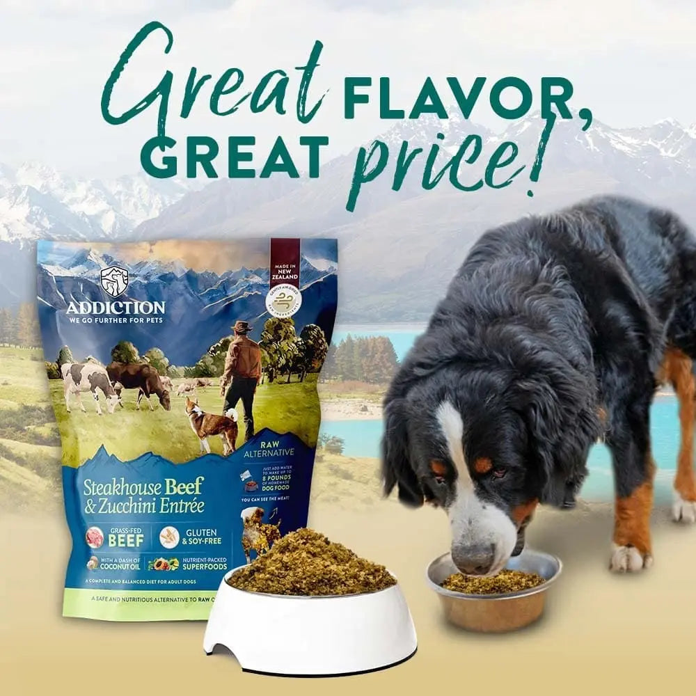 Addiction raw store dehydrated dog food