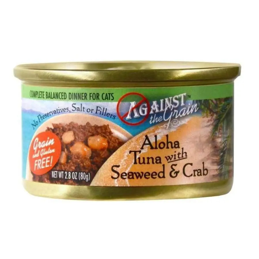 Against the Grain Aloha Tuna With Seaweed & Crab Dinner For Cats 2.8-oz, case of 24 Against the Grain CPD