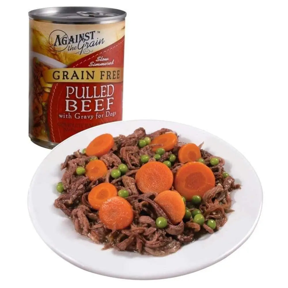 Against the Grain Hand Pulled Beef Dog Food 12-oz, case of 12 Against the Grain CPD