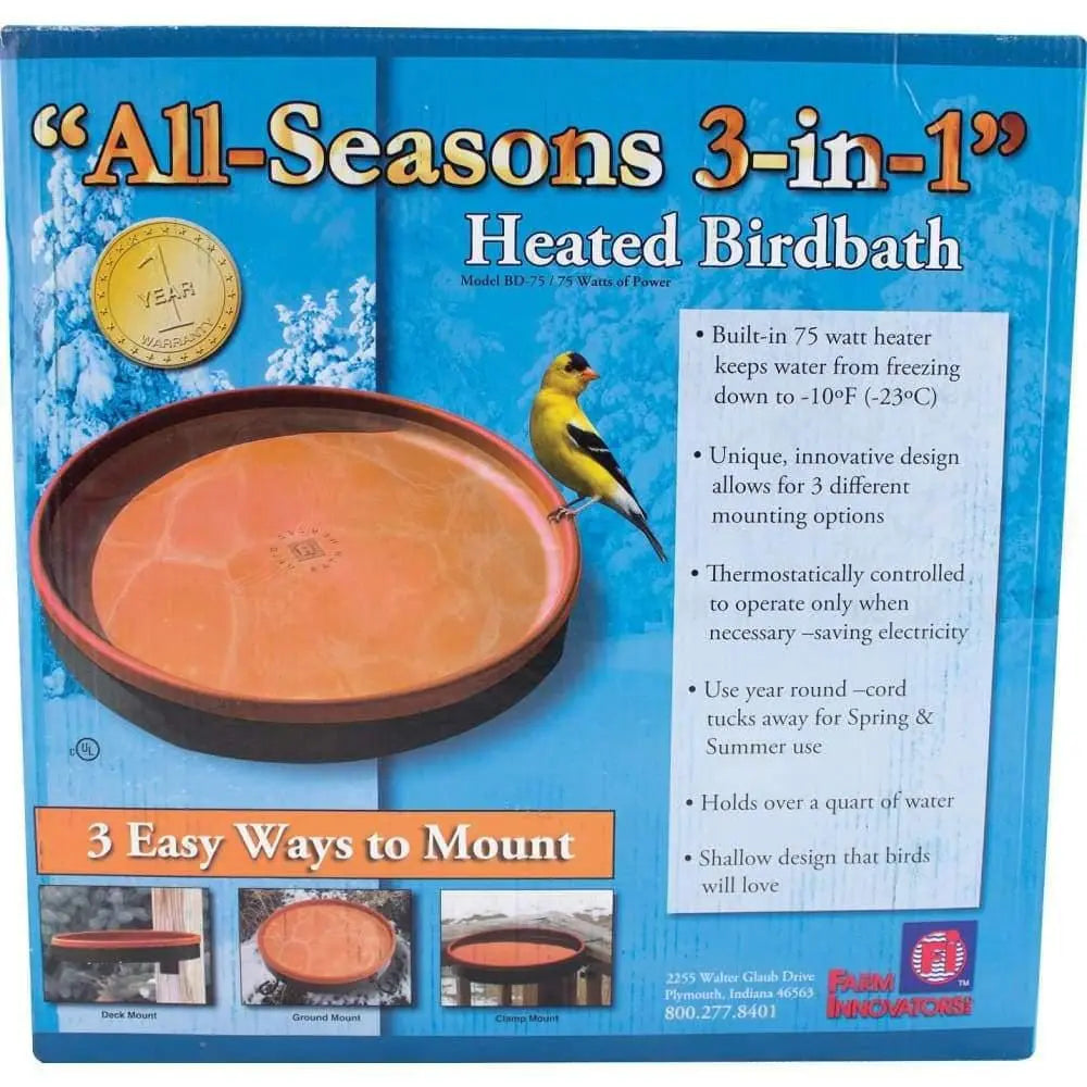 All Seasons 3-in-1 Heated Birdbath Farm Innovators Farm Innovators