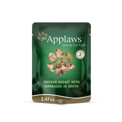 Applaws Natural Wet Cat Food Chicken Breast with Asparagus in Broth 2.47oz Pouch 12ct Applaws