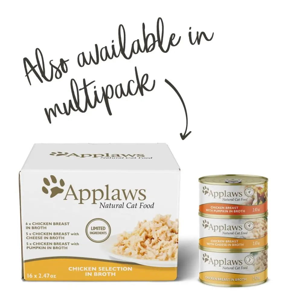 Applaws Natural Wet Cat Food Chicken Breast with Cheese in Broth 24/cs Applaws