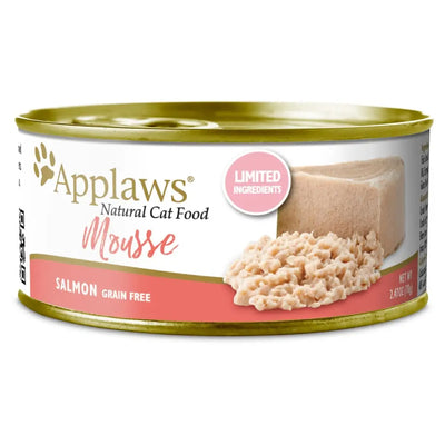 Applaws Natural Wet Cat Food Plain Mousse Salmon 2.47oz Can 24/cs Applaws